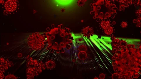 Coronavirus Bacteria Floating Vidéo 126802329
