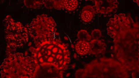 Coronavirus Bacteria Floating Vidéo 126802397