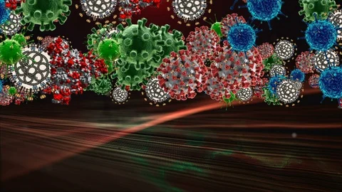 Coronavirus Bacteria Floating Stock Footage 126802512