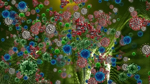 Coronavirus Bacteria Floating 스톡 동영상 126802714