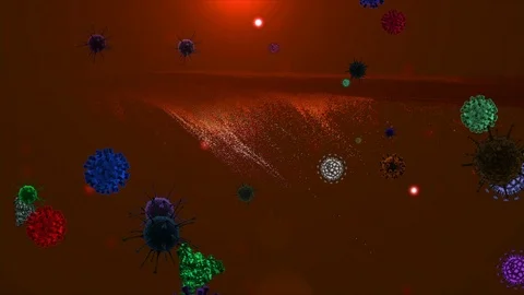 Coronavirus Bacteria Floating Video stock 126802715