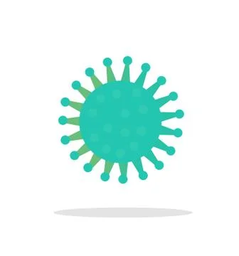 Coronavirus Bacteria Icon Flat Style, 2019-nCoV Novel Coronavirus Bacteria. No Stock-Illustration