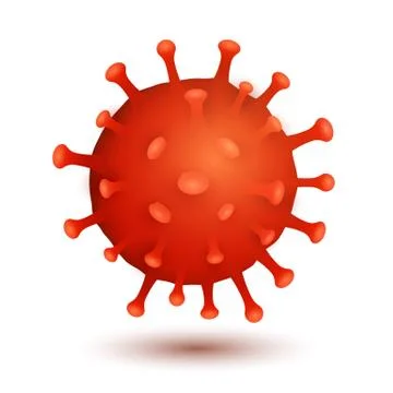 Coronavirus bacteria model isolated on white background. Covid-19 epidemic in Stock Illustration
