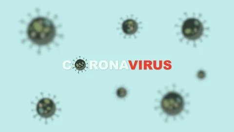 Coronavirus bacteria multiply on a blue screen Stock Footage 129299792