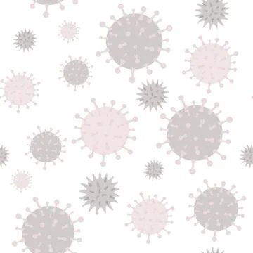 Coronavirus bacteria seamless pattern. Coronavirus quarantine concept. Pattern Stock Illustration
