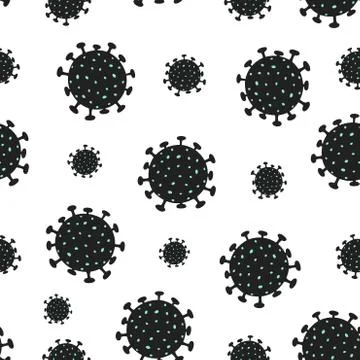 Coronavirus bacteria seamless pattern. Creative 2019-nCoV COVID-19 virus Stock Illustration