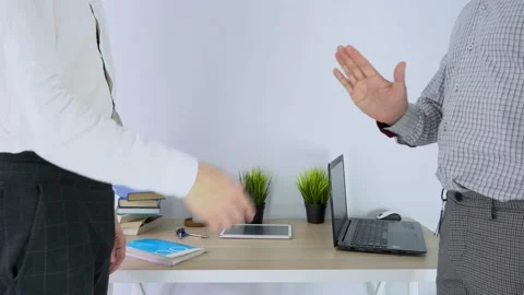 Coronavirus bacteria spread by handshake, touch concept. No contact. Quarantine. Video stock 131470043