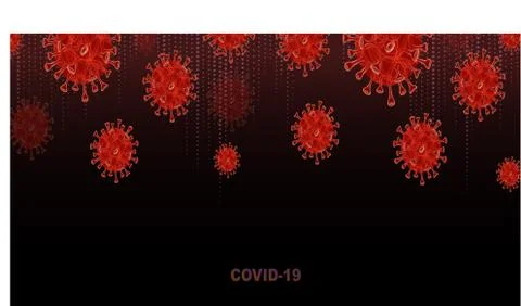 Coronavirus banner, dark red background, covid-19, novel coronavirus, 2019-nCoV Stock Illustration