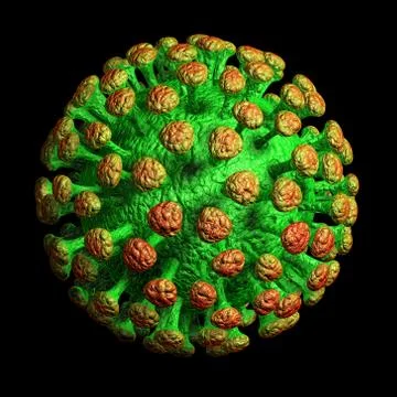Coronavirus on black background Stock Illustration