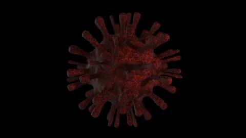Coronavirus Blue Rotating with alpha 3d rendered looping seamless background Stock Footage 125353955