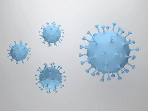 Coronavirus in blue with white background Stock Illustration