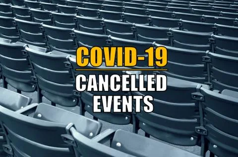 Coronavirus cancelled events with background of empty seats Stock Illustration