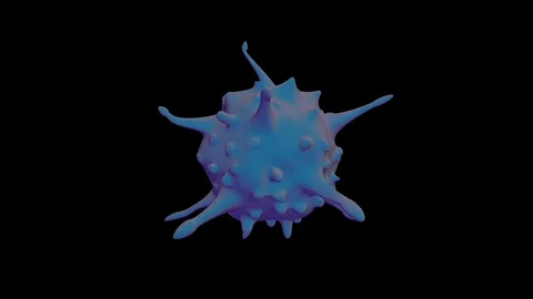 Coronavirus cell in 3D rotating for research and examination  Video stock 123563544