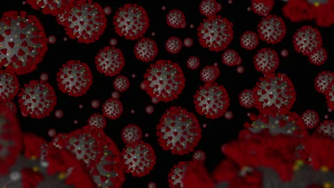 Coronavirus Cell Cluster Crawl Into Animated Graphic Stock Footage 135031557