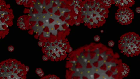 Coronavirus Cell Cluster Falling Animated Graphic Stock Footage 135031576