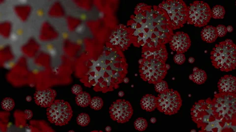Coronavirus Cell Cluster Slow Crawl Animated Graphic Vídeo Stock 135031269