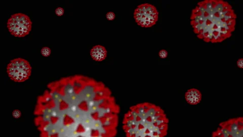 Coronavirus Cell Cluster Spin Out Animated Graphic Stock Footage 135031355