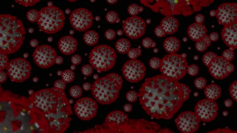 Coronavirus Cell Cluster Static Animated Graphic Vídeo Stock 135031482