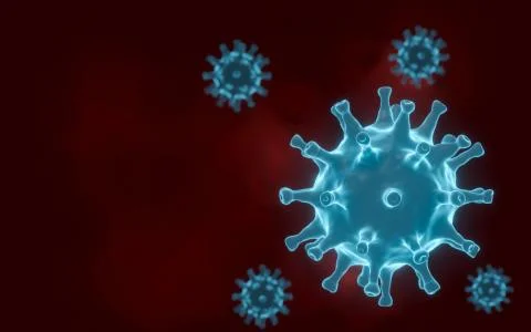 Coronavirus cell inside human body. COVID-19 cell in microscope view. Stock Illustration