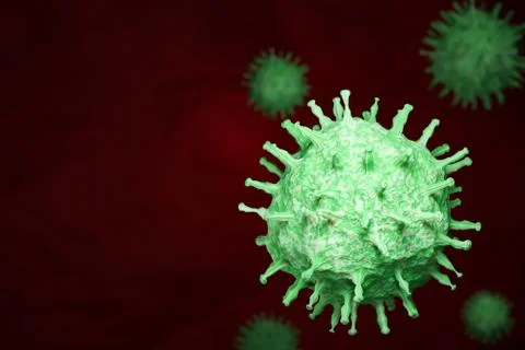 Coronavirus cell inside human body. COVID-19 cell in microscope view. Stock Illustration