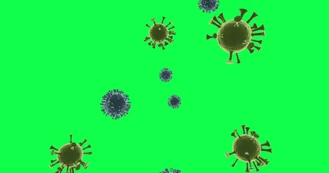 Coronavirus cells. 3D rendering animation. Stock Footage 128410243