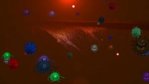 Coronavirus Cells Animation Stock Footage 126805552