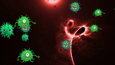 Coronavirus Cells Animation Vídeo Stock 126806234