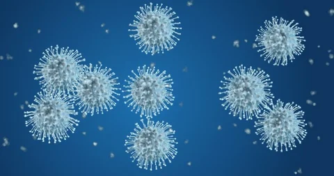 Coronavirus cells. Animation group of viruses that cause respiratory infections Stock Footage 124656199