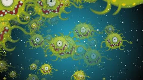 Coronavirus Cells Bacteria Backdrop Stock Illustration