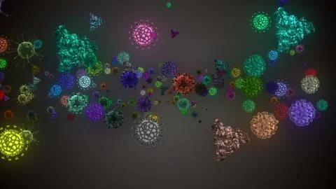 Coronavirus Cells Bacteria Backdrop Stock Illustration