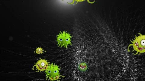 Coronavirus Cells Bacteria Backdrop Stock Illustration