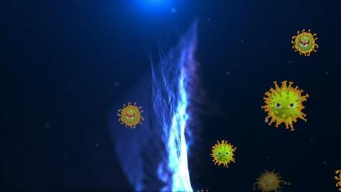Coronavirus Cells Bacteria Backdrop Stock Illustration