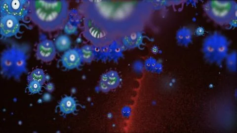 Coronavirus Cells Bacteria Backdrop Stock Illustration