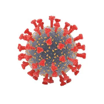 Coronavirus cells in an electron microscope Stock Illustration