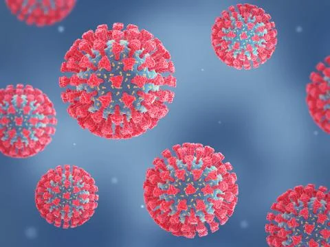 Coronavirus cells Stock Illustration