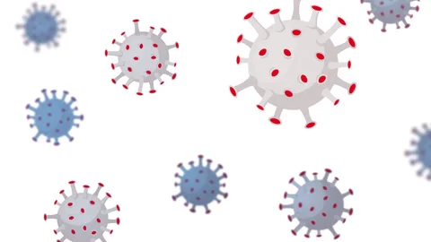 Coronavirus cells isolated on a white background. COVID-19 global pandemic. Stock Footage 171616385