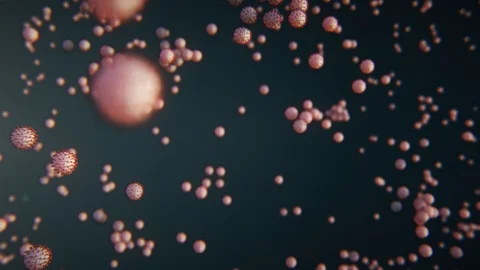 Coronavirus cells macro animation moving, virus cells moving with alpha channel. Stock Footage 127059060