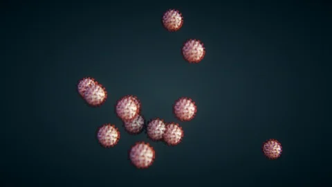 Coronavirus cells macro animation, virus cells moving with alpha channel. Stock Footage 127030737