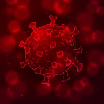 Coronavirus Cells or Bacteria Molecule. Virus COVID-19 Cell in Spherical Shape Stock Illustration