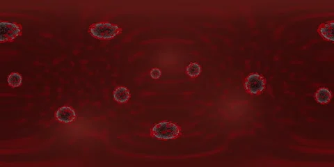 Coronavirus Cells Rotate Around Camera. Animated 360 VR 5K video. Video stock 229245713