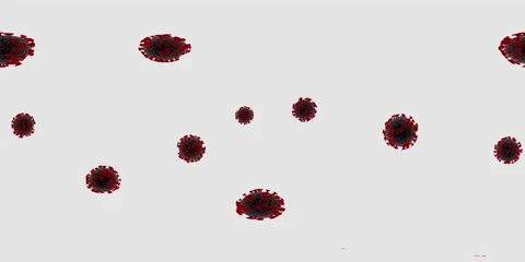 Coronavirus Cells Rotate Around Camera. Animated 360 VR 5K Video With Alpha. Video stock 229609161