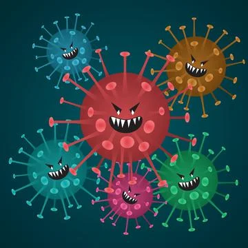 Coronavirus characterized view, vector illustration Stock Illustration