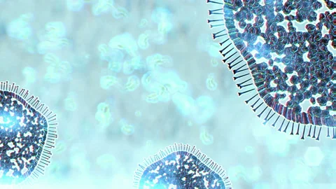 Coronavirus from China. View through a microscope for bacteria virus infection Stock Footage 123949097