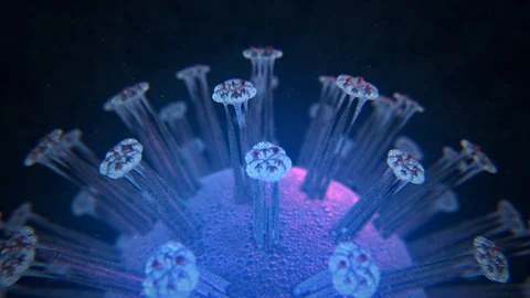 Coronavirus. Close-up 3d model of coronovirus. Virus. Epidemic. COVID-2019 Stock Footage 127403807