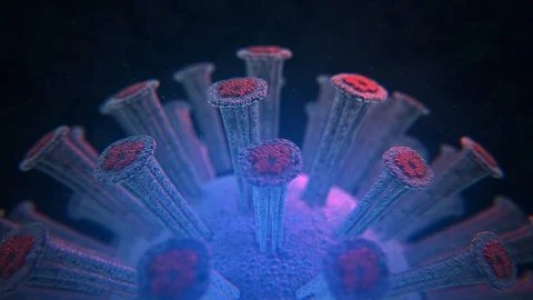 Coronavirus. Close-up 3d model of coronovirus. Virus. Epidemic. COVID-2019 Stock Footage 127403814