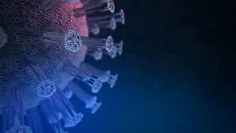 Coronavirus. Close-up 3d model of coronovirus. Virus. Epidemic. COVID-2019 Stock Footage 127403818