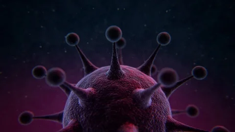 Coronavirus. Close-up 3d model of coronovirus. Virus. Epidemic. COVID-2019 Video stock 127403871