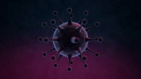 Coronavirus. Close-up 3d model of coronovirus. Virus. Epidemic. COVID-2019 Stock Footage 127403873