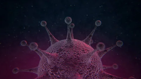 Coronavirus. Close-up 3d model of coronovirus. Virus. Epidemic. COVID-2019 Stock Footage 127403874