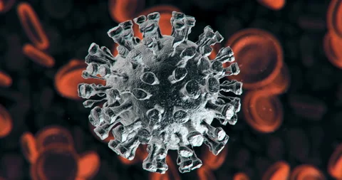 Coronavirus Close-up of virus or bacteria cells Stock Footage 123914310